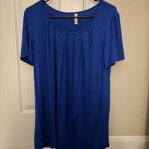 Blue Short Sleeve Women's Top